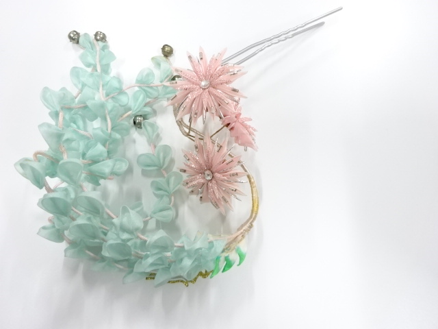 アンティーク　つまみ細工　びらびら簪